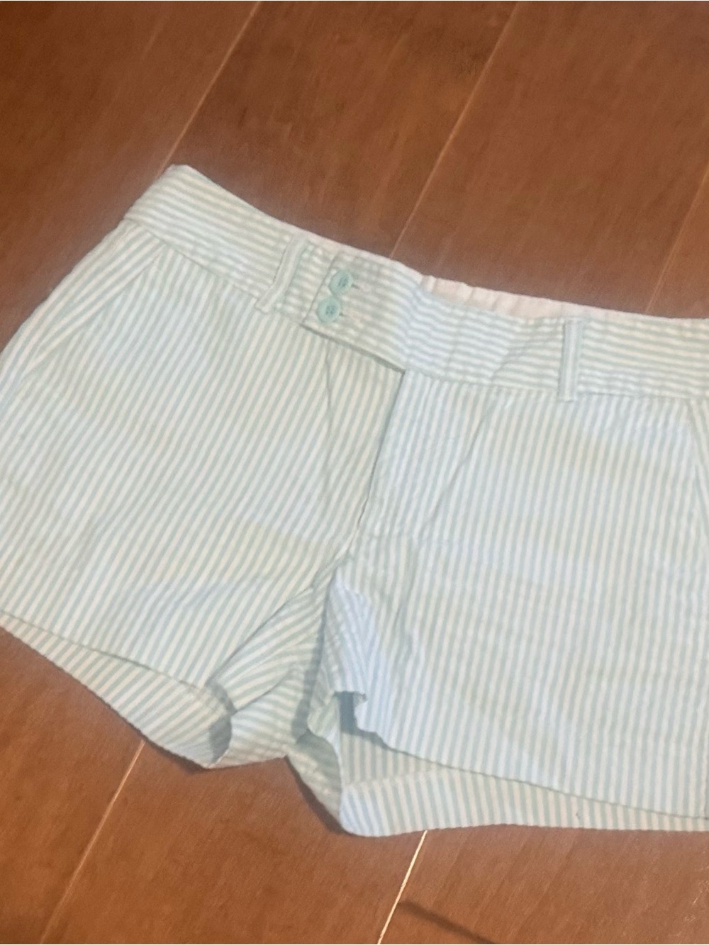 J. Crew Mint and White Seersucker Shorts size 6